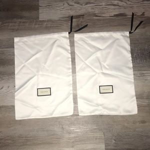 Gucci 2 white silky dust bags
